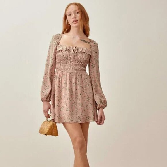 💕REFORMATION💕 Morris Dress Y2K ~ Melody Ditsy Floral Print 6 NWOT - Picture 4 of 16